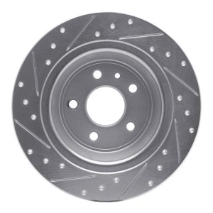 Ford Fusion Brake Rotor (1) - Rear Right - R1 Concepts - Drilled & Slotted - Silver - `13-`20